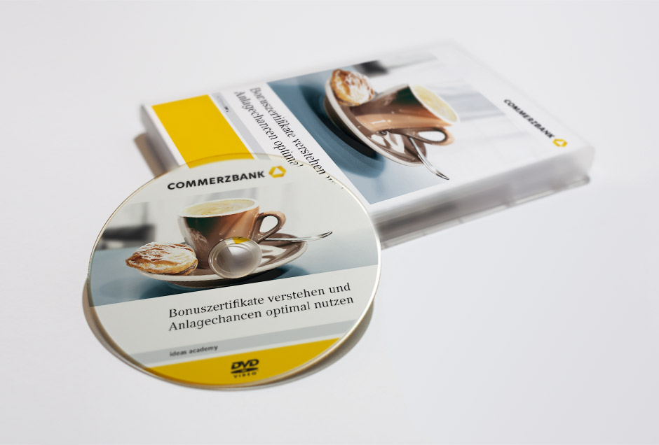 professionelles grafikdesign aus koeln fuer commerzbank dvd label