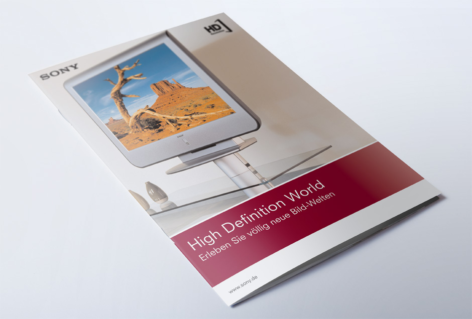grafikdesign produktbroschuere sony