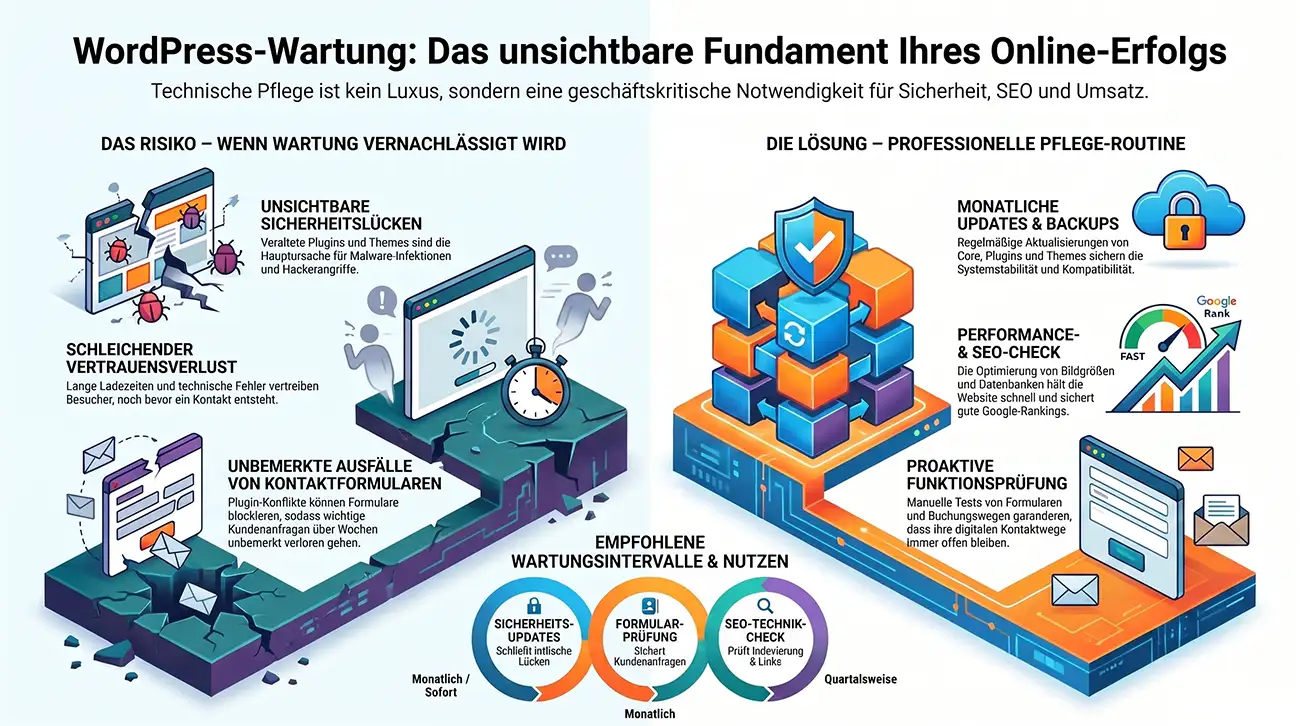 wartung cms website infografik