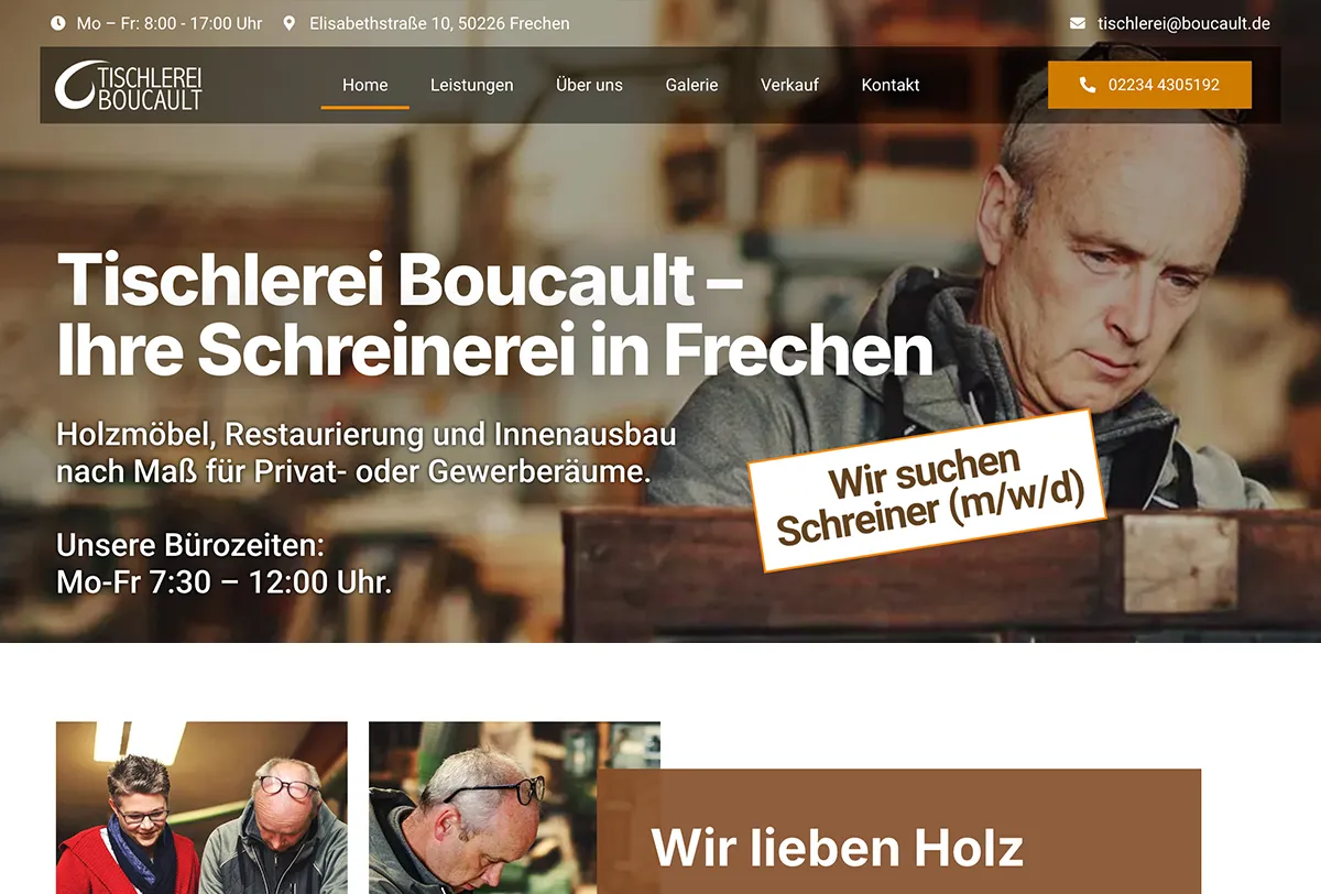 webdesign tischlerei