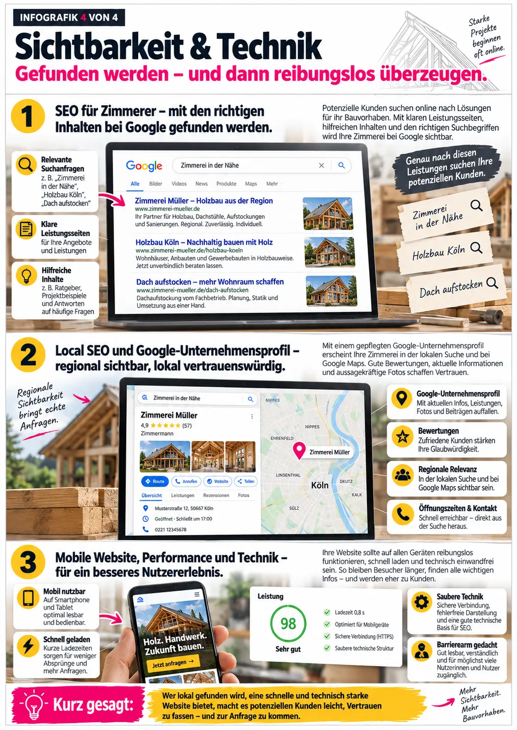 internetseite erstellen holzbau SEO für Zimmerer: gefunden werden, wenn aus Bauabsicht eine Suchanfrage wird