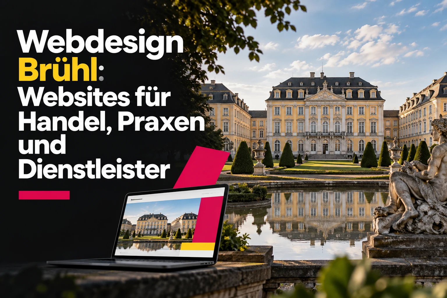 Webdesign Brühl: Websites für Handel, Praxen und Dienstleister – Gestaltung mit Schlossmotiv
